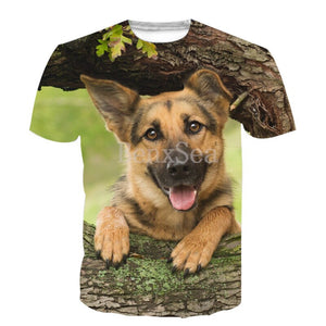 3D Print Women Men German Shepherd Dog Cute Dogs Tshirt