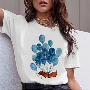 New Female France Bulldog Dachshund T Shirt