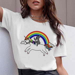 New Female France Bulldog Dachshund T Shirt
